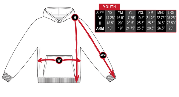 fish guts and flower petals hoodie sizing