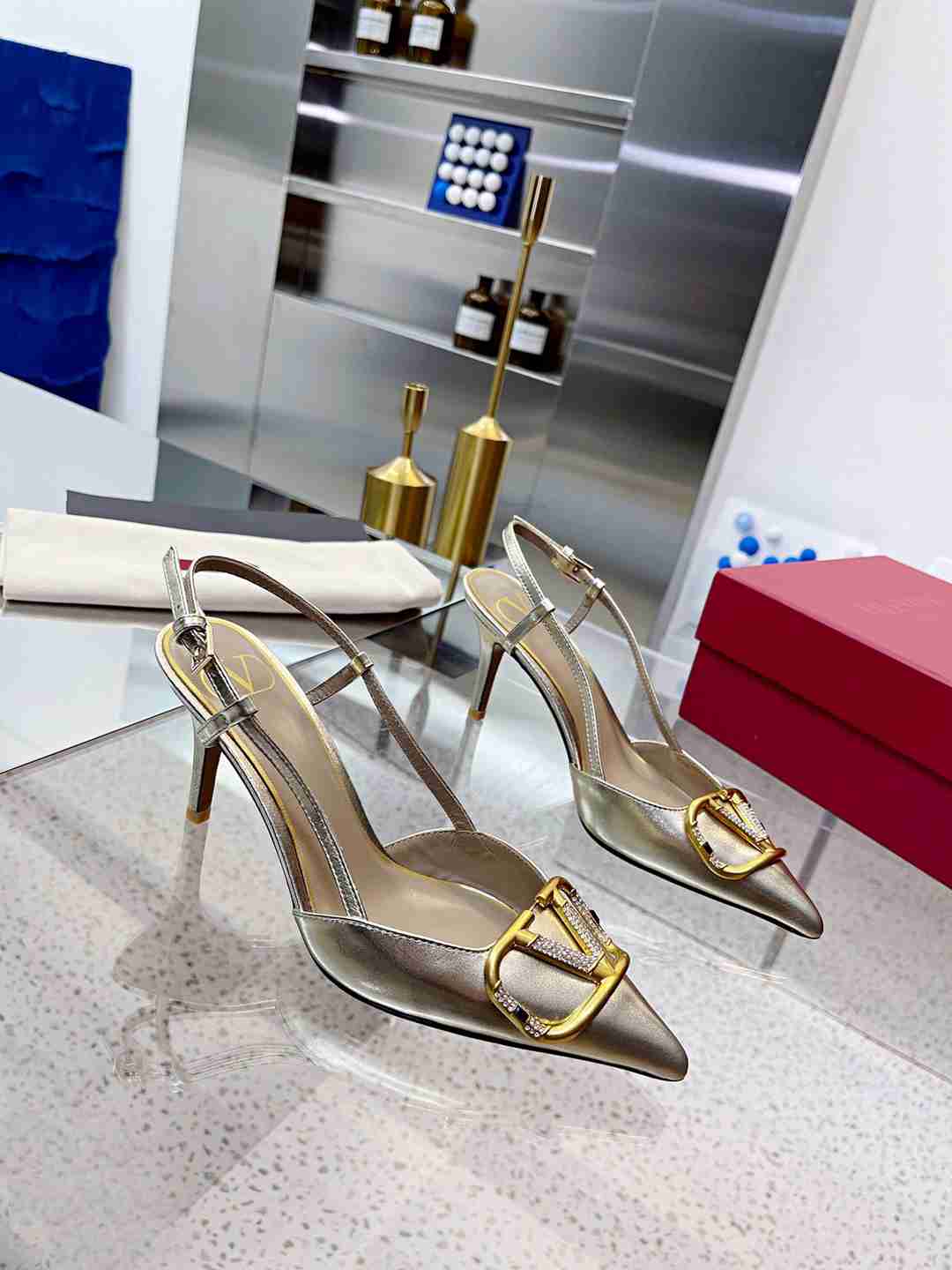 Valentino Fashion Women Casual Sandals Shoes Heel High 7.5cm 08