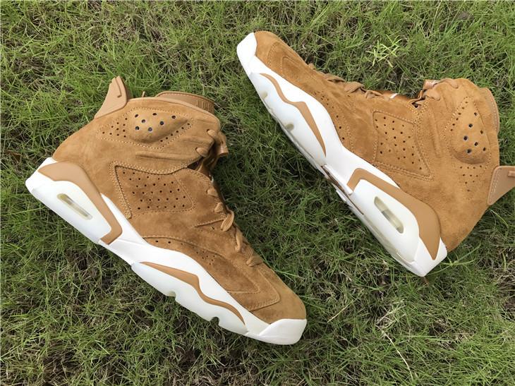 2017 air jordan retro 6 Wheat Golden Harvest Mens Basketball Shoes outdoor Sneakers US 8-13 With box