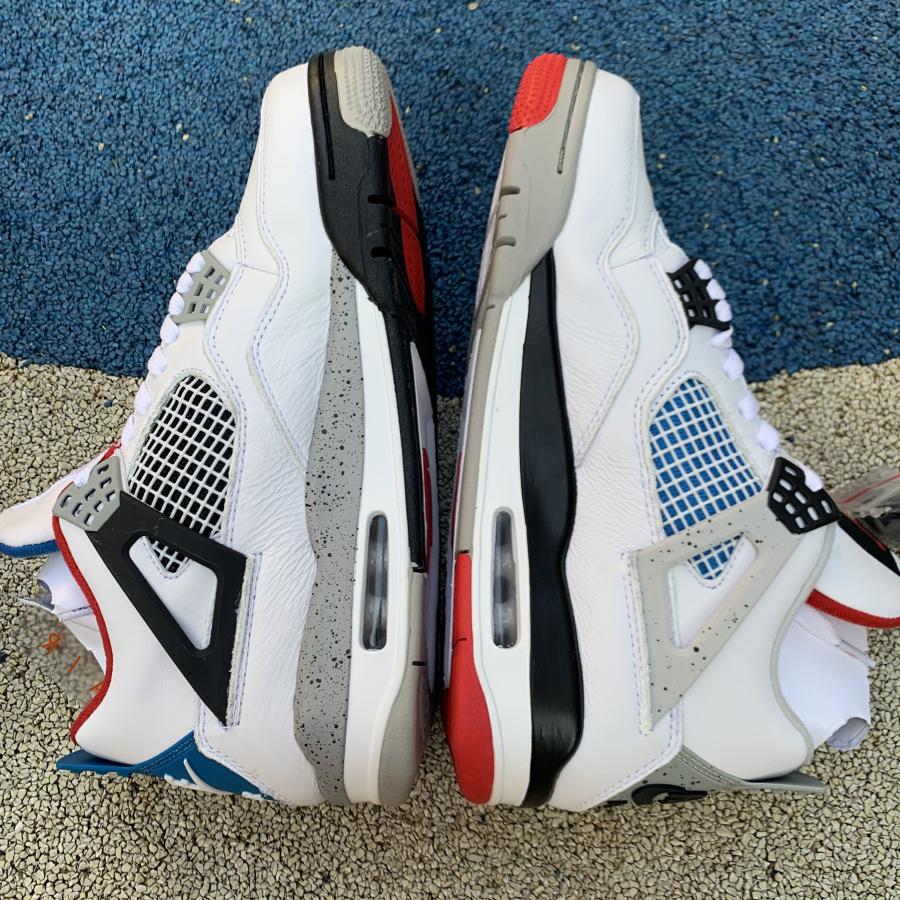 Air Jordan 4 Retro SE White/Mulitrary Blue - Fire Red