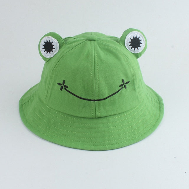 Parent-Kid Cartoon Frog Bucket Hat Panama Fishing Cap Cute Froggy Hat Homme Femme Bob Chapeau Outdoo