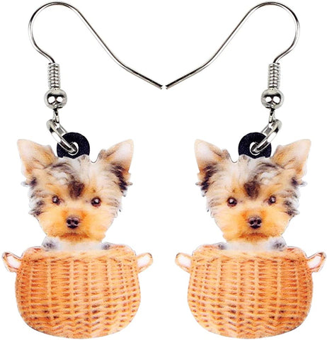 Yorkie Yorkshire Terrier Dog Earrings Drop