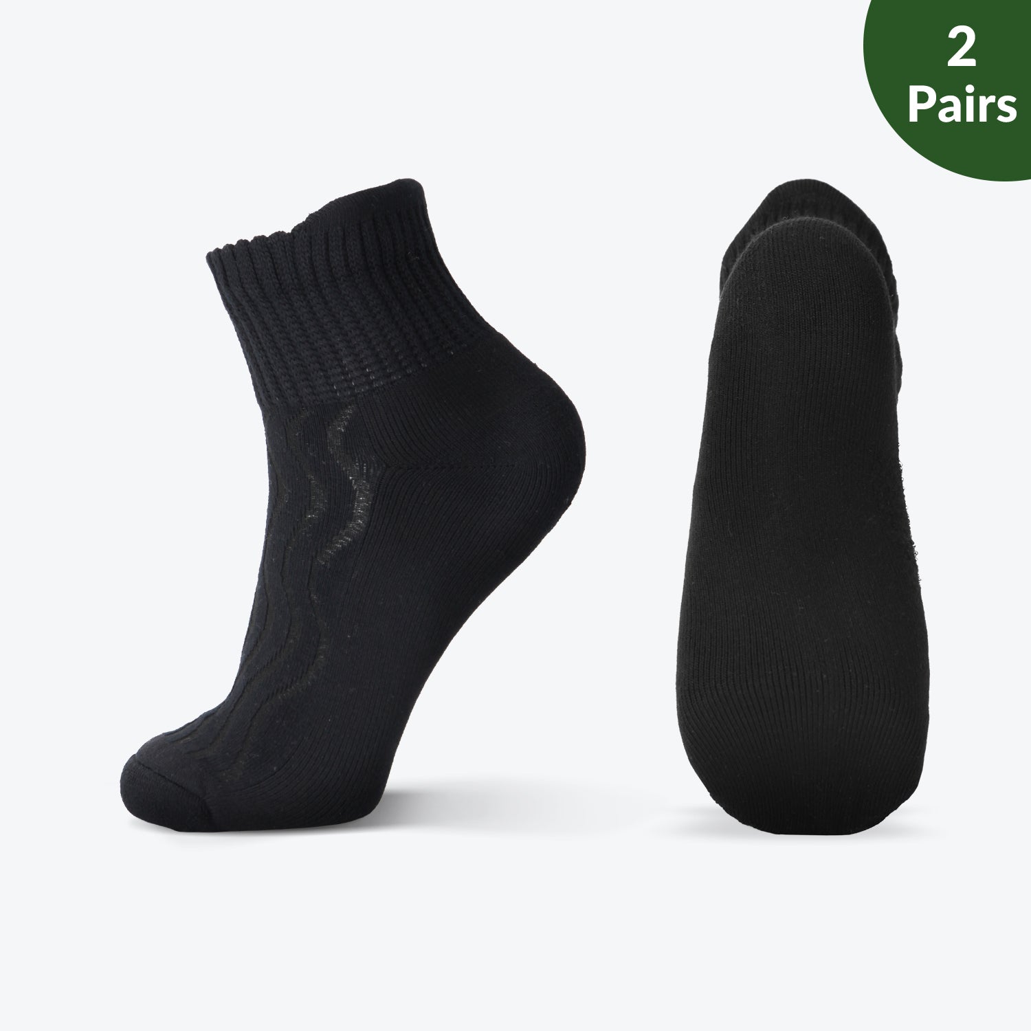 Mens Extra Wide Comfort Fit Wide Feet Diabetic Socks (3 Pairs) (US 7-12)  (Black)