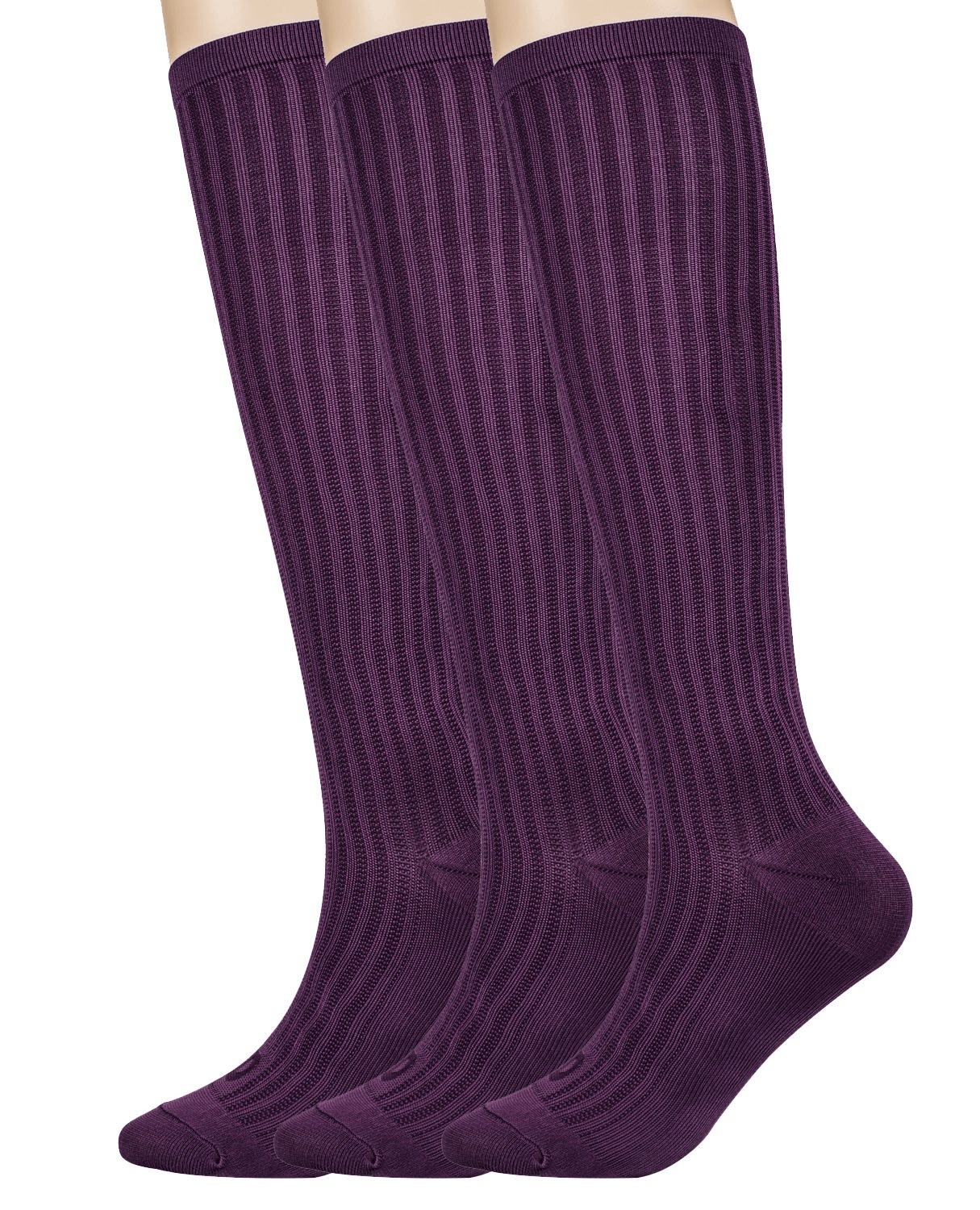 Toeless Socks-3 Pairs-Purple,1-Pink/Purple Stripe,1-Pink