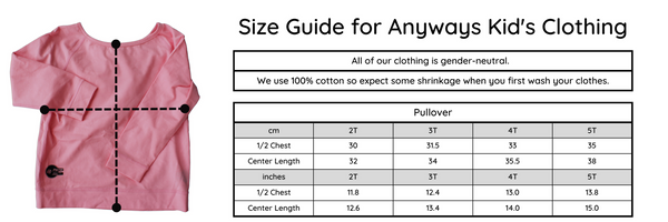 100% cotton.  Expect Shrinkage.  centimeters Measurement Chart for Pullover	2T	3T	4T	5T Half Chest	30	31.5	33	35 Center Length	32	34	35.5	38