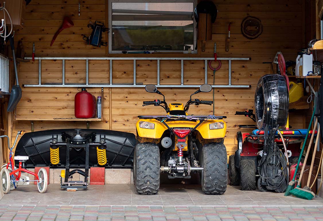 ATV in garage