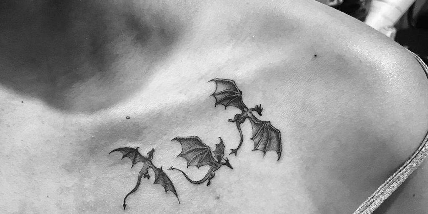 Tatuering Flygande Drakar