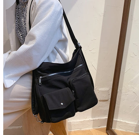 Muji Solid Color Nylon Shoulder Crossbody Bag – StationeryMore