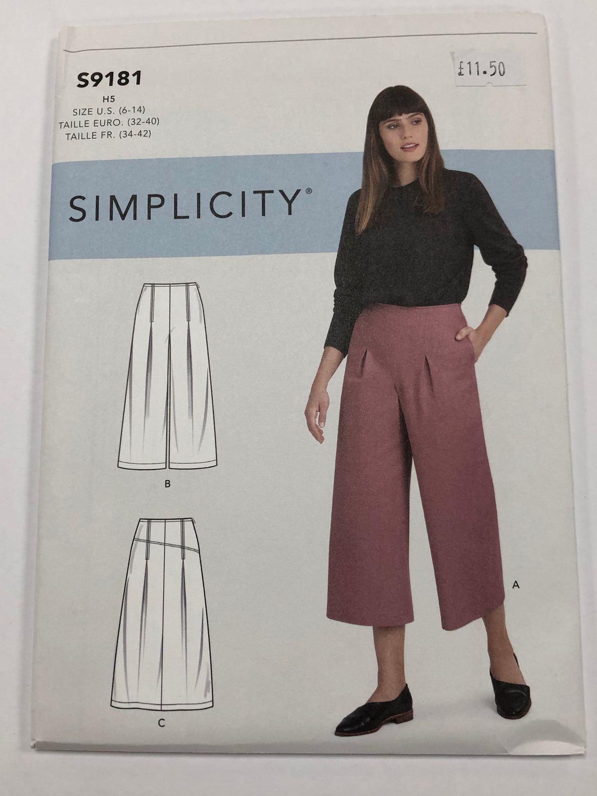 Simplicity Misses' Wide Leg Pants Sewing Pattern, S9236, D5