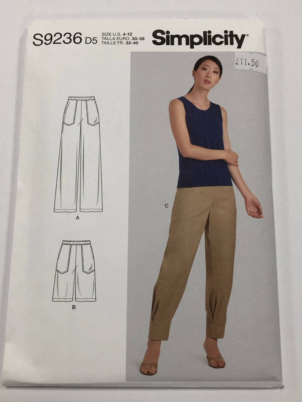 Simplicity Misses' Wide Leg Pants Sewing Pattern, S9236, D5