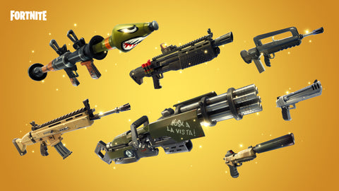 The different weapons of Fortnite