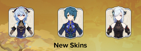 3 new skins in Genshin Impact