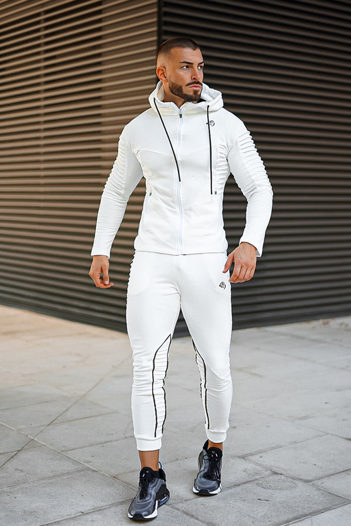TYPE A Men's Tracksuit Jogger - White + Khaki – Bloodline Athletica