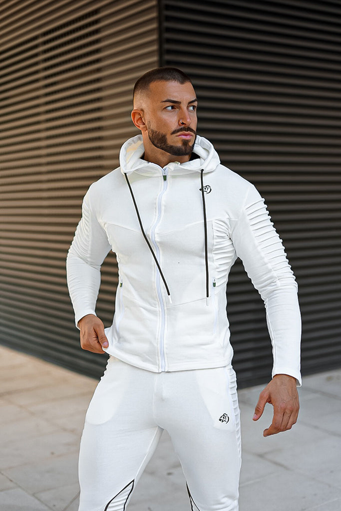 TYPE A Men's Tracksuit Top - White + Khaki – Bloodline Athletica