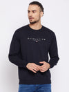 Cantabil Men Navy Blue Round Neck Full Sleeves Casual Sweatshirt