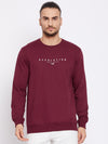 Cantabil Men Round Neck Full Sleeves Maroon Casual Sweatshirt