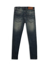 Cantabil Blue Solid Cotton Denim Flat Front Mid Rise Full Length Regular Fit Casual Jeans For Boys (7163137032331)