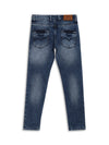 Cantabil Blue Solid Cotton Denim Flat Front Mid Rise Full Length Regular Fit Casual Jeans For Boys (7163136540811)