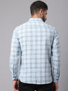 Cantabil Cotton Checkered Sky Blue Full Sleeve Casual Shirt for Men with Pocket (7049003958411)