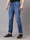 Cantabil Men's Blue Solid Full Length Stretchable Jeans