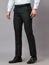 Cantabil Men's Black Non Pleated Checkered Formal Trouser