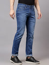 Cantabil Men's Blue Solid Full Length Stretchable Jeans