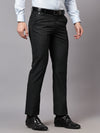 Cantabil Men's Black Non Pleated Checkered Formal Trouser