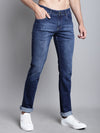 Cantabil Blue Solid Cotton Polyester Denim Flat Front Mid Rise Full Length Regular Fit Casual Jeans For Men (7165641261195)