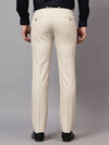 Cantabil Men's Beige Non Pleated Self Design Formal Trouser