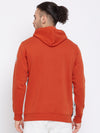 Cantabil Men Rust Full Sleeves Hooded Neck Casual Sweatshirt