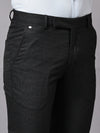 Cantabil Men's Black Non Pleated Checkered Formal Trouser