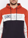 Cantabil Men Rust Full Sleeves Hooded Neck Casual Sweatshirt