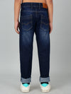 Cantabil Boy's Dark Blue Solid Stretchable Jeans