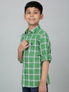 Cantabil Boy's Green Checkered Full Sleeves Shirt