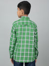 Cantabil Boy's Green Checkered Full Sleeves Shirt