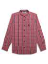 Cantabil Boys Pink Checkered Full Sleeves Casual Shirt (7155371278475)