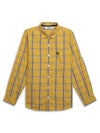 Cantabil Boys Mustard Checkered Full Sleeves Casual Shirt (7155370590347)