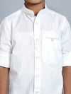Cantabil Boy's White Solid Full Sleeve Casual Shirt