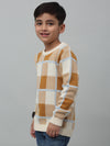Cantabil Boys Brown Checkered Round Neck Sweater For Winter