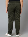 Cantabil Boy's Olive Green Printed Full Length Track Pant