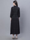 Cantabil Women Black Checkered Dress (7136096813195)