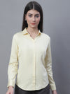 Cantabil Women Formal Full Sleeve Yellow Shirt (7135523700875)