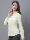 Cantabil Women Formal Full Sleeve Yellow Shirt (7135523700875)