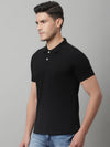 Cantabil Men Black Casual Half Sleeves Polo Neck T-Shirt (7146695295115)