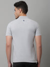 Cantabil Men Grey Casual Half Sleeves Polo Neck T-Shirt (7146695590027)