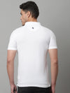 Cantabil Men White Casual Half Sleeves Polo Neck T-Shirt (7146696245387)