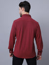 Cantabil Cotton Self Design Maroon Full Sleeve Regular Fit Casual Shirt for Men with Pocket (7053778583691)