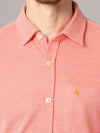 Cantabil Cotton Self Design Orange Full Sleeve Regular Fit Casual Shirt for Men with Pocket (7053783335051)