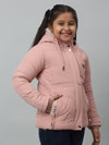 Cantabil Girls Dark Pink Hooded Jacket For Winter