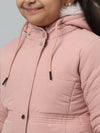 Cantabil Girls Dark Pink Hooded Jacket For Winter